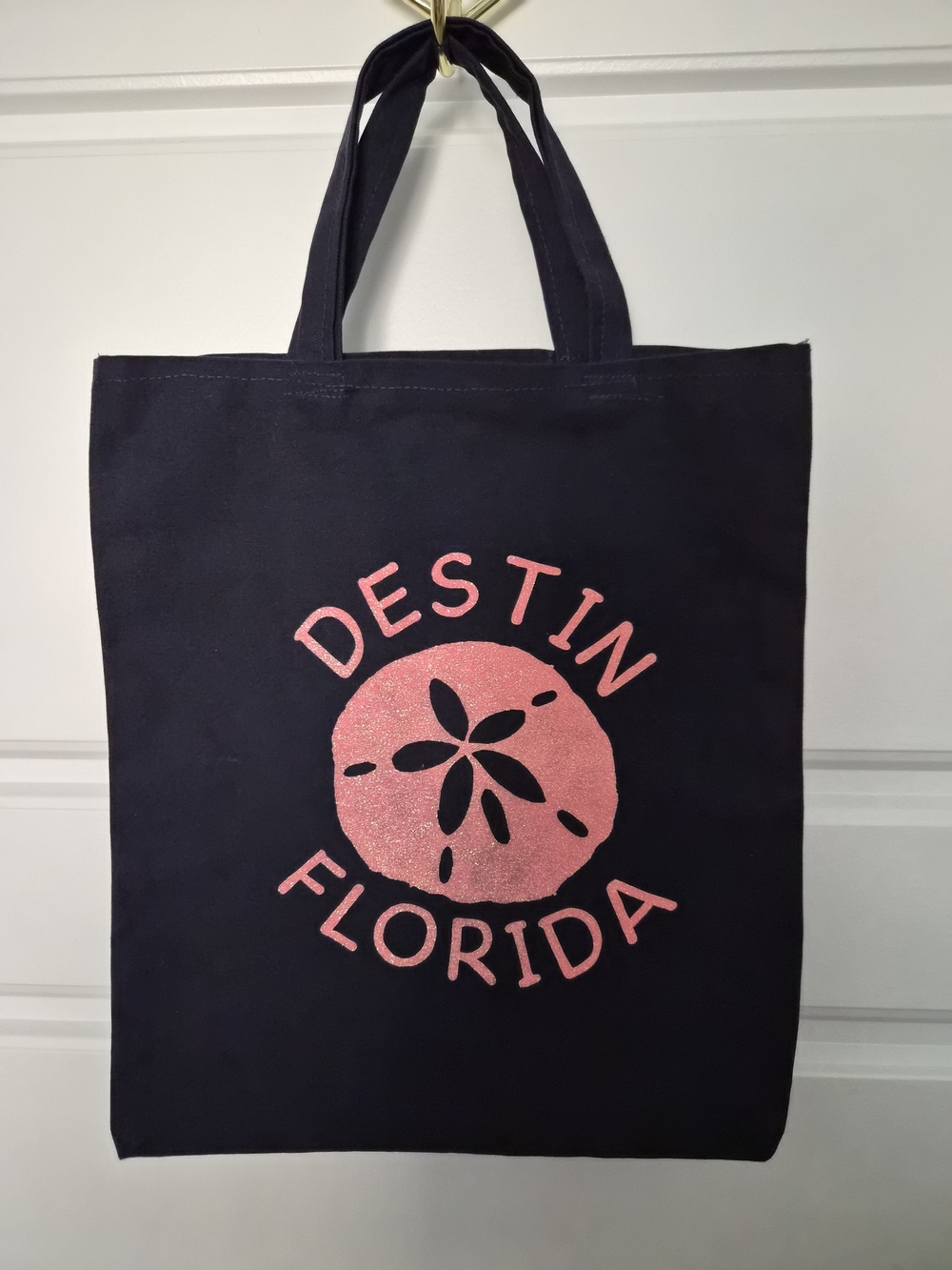 Destin Florida Beach Navy And Pink Small Tote Bag